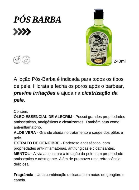 Kit Barbear Perfeito (Shaving + Pós-Barba Rabo de Galo )